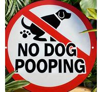 1 pezzo Cartello in metallo divertente "Niente cacca di cane", 20x20cm, Decorazione da parete in stile vintage con design a fori casuali, adatto per interni/esterni, casa, bar, caffè, garage, bagno, f