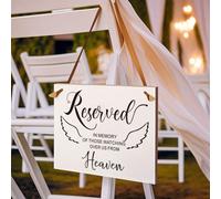 1 pezzo Cartello Riservato per matrimoni in legno, In memoria dell'amore, Segno per cerimonia In ricordo dei genitori che celebrano dal Paradiso, Stendardo per cerimonia, ristorante (Paradiso), Regali
