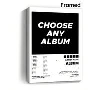 1 Pezzo cartellone su Tela con Cornice Personalizzata - Tela Artistica per Pareti Musicali, Stampa della Copertina dell'Album, Scegli Qualsiasi Album, Stampa della Lista delle Tracce, cartellone Artis
