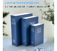 1 pezzo Cassaforte a forma di libro creativa, stile chiave dizionario blu, invisibile per comodino di casa, disponibile in mini, regolare, media e grande, cassaforte a forma di libro finta, adatta per