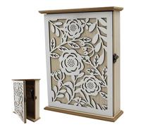 1 pezzo Cassetta Portachiavi in Legno,Elegant Daisy Portachiavi Da Parete,Moderna Cassetta Delle Chiavi con Portachiavi da 6 Ganci per Ingresso Corridoio Ufficio (28,5x22x7cm)