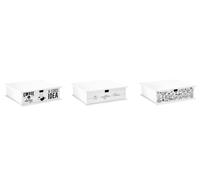 1 Pezzo Cassetto Portacialde Portacapsule Caffè Bianco 3 Decori