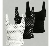 1 pezzo casuale per ragazza adolescente, 1 pezzo selezionato casualmente tra 3 opzioni: colore unito, pois neri, pois bianchi 14Y,13Y,16Y,15YGeometricoPoliestere
