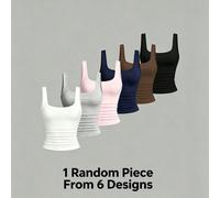 1 pezzo casuale tra 6 design; canotta con scollo a U per ragazze, nuova canotta aderente versatile senza schienale per l'estate, adatta per adolescenti di 8-15 anni per uso casual 8Y,9Y,10Y,11Y,12YBlo