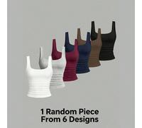 1 pezzo casuale tra 6 design; canotta corta a tinta unita con scollo quadrato per ragazze, intimo di base aderente 8Y,9Y,10Y,11Y,12YBlocchi di coloreTessuto