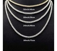 1 pezzo Catena da donna versatile da 4 mm, super lucida, adatta a ogni look, stile hip hop punk, design a più strati di diverse dimensioni 20 pollici,24 pollici,30 pollici,16 pollici,8 polliciLega di