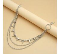 1 pezzo Catena decorativa a 3 strati per pantaloni, stile hip hop punk, adatta per vari pantaloni e pantaloncini, adatta per estate, scuola, autunno, Ognissanti Tagli Unica,XL,XXLColore unicoLega di f