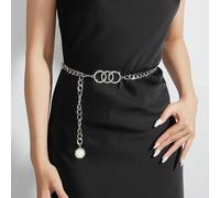 1 pezzo Catena elegante e sexy per la vita in stile retrò minimalista, con tre cerchi collegati, decorativa, adatta per abiti, casual, feste, vacanze, matrimoni, festival musicali, compleanni, regali