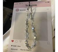 1 pezzo Catena pendente con stella di cristallo blu sognante e perline, adatta per telefono, fotocamera, auricolari, accessorio personalizzato, decorazione regalo, charm per telefono, accessorio per t