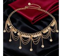 1 pezzo Catena per vita a più strati con nappine e onde, adatta per le donne come decorazione per la danza del ventre o accessorio per la catena del corpo Tagli UnicaFerro