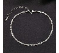 1 pezzo Cavigliera in acciaio inossidabile decorata con cielo stellato, lunghezza 21,5-26,5cm, colore argento, gioiello da donna per il piede Lunghezza 20-25 cmAcciaio inossidabile