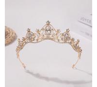 1 pezzo Cerchietto con corona da principessa decorato con strass, accessorio per capelli per feste di compleanno, tiara, corona, accessori per capelli e accessori per la testa, adatto per matrimoni e 