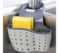 1 pezzo Cestino da appendere per lavandino con scatola di stoccaggio in silicone, rastrelliera per drenaggio con cinghia regolabile, portaspugna, cestino da appendere al rubinetto, borsa da cucina per