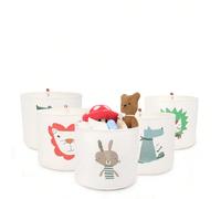 1 pezzo Cestino portaoggetti in tessuto di feltro di grande capacità, cestello pieghevole per il bucato coniglio,leone,riccio,Coccodrillo,cuccioloAnimale,FumettoTessuto