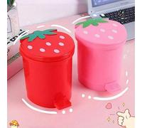 1 pezzo Cestino portarifiuti da scrivania a forma di fragola carino, contenitore da scrivania per la conservazione creativa a forma di fragola, bidone della spazzatura in plastica a forma di fragolina