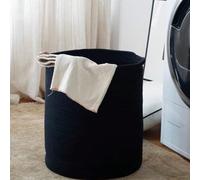 1 pezzo Cesto portabiancheria intrecciato nero, cesto portaoggetti decorativo, adatto per riporre giocattoli, coperte, vestiti, per l'armadietto L,M,S,L(1 pz)+L(1 pz)Colore unicoTessuto