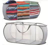 1 pezzo Cesto portaoggetti con doppio/triplo scomparto, capiente, per vestiti sporchi, pieghevole, per camera da letto, bagno e dormitorio, organizer per il bucato, per vestiti, giocattoli e vari ogge