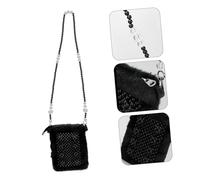 1 Pezzo Chic Beaded Pearl Messenger Bag Hand Woven Small Shoulder Bag For Women Plush Phone Pouch For Outdoor Use And Daily Essentials