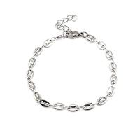 1 Pezzo Chicco di caffè Braccialetti in Acciaio Inossidabile Colore Oro Colore Argento Trendy Catena Cubana Uomo Donna Bracciale Gioielli per Feste 18,5 cm