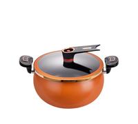1 pezzo Chubby Micro-Pressure Pot for uso domestico 7L Grande capacità 26 cm Pentola for stufato antiaderente multifunzionale Fornello a induzione Gas(Orange)