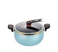 1 pezzo Chubby Micro-Pressure Pot for uso domestico 7L Grande capacità 26 cm Pentola for stufato antiaderente multifunzionale Fornello a induzione Gas(SKY BLUE)