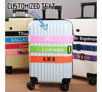 1 pezzo Cinghia personalizzata per bagaglio ricamata su misura, con il tuo nome/testo, protezione e identificazione del bagaglio, adatta per viaggi all'aperto, uso generico, grande capacità, versatile