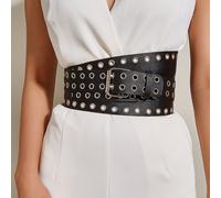 1 pezzo Cintura da donna con occhielli e decorazioni punk, per decorazione, corsetto dimagrante per Ognissanti, cintura corsetto per abiti, modellante per vita e controllo addome Tagli UnicaColore uni