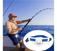 1 pezzo Cintura da pesca in vita, supporto leggero per la vita per la pesca in surf, jig, pesca d profondità, portacanna da pesca 1 pz-blu e biancoABS