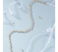 1 pezzo Cintura da sposa da donna con decorazione in strass, perfetta per la cerimonia nuziale elegante. Accessori per San Valentino Tagli Unica,2 pezzi,Nastro d'avorio,Nastro biancoPoliestere
