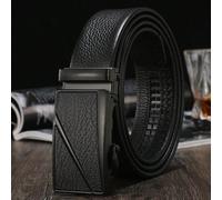 1 pezzo Cintura in pelle nera estesa per uomo, fibbia automatica in lega alla moda, taglia extra lunga 105-170 cm, cintura casual versatile per la vita 100,110,120,130,140Poliuretano