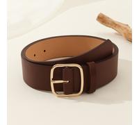 1 pezzo Cintura piatta a quadri di base da donna, adatta per l'uso quotidiano con jeans e abiti casual estivi, per la scuola in autunno, Ognissanti 70,80,90,100Lettere,Colore unicoPoliuretano