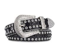 1 pezzo Cintura punk in stile nero-argento con borchie e strass, adatta per feste, Ognissanti, estate, scuola, casual, lavoro, regalo per il fidanzato, marito, padre, uso quotidiano, moda, adolescenti