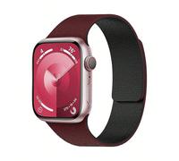 1 pezzo Cinturino compatibile con Apple Watch, in silicone bordeaux e nero, adatto per Apple Watch Serie 3/2/1/SE/S11/S10/S9/S8/S7/S6/S5/S4/S3/S2/S1 Ultra, misure 38/40/41/42/44/45/46/49mm 42/44/45/46