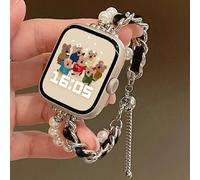 1 pezzo Cinturino in pelle con perla elegante color argento metallizzato, compatibile con Redmi Watch 3 Active/Redmi Watch 4/Redmi Watch 5 Lite/5 Active Redmi Orologio 4,Redmi Watch 3 attivo,Redmi Oro