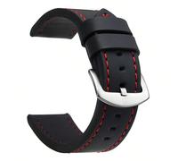 1 pezzo Cinturino in pelle nera per orologio da uomo compatibile con Samsung, Hua Wei, Amazfit, semplice cinturino sportivo universale da 20mm e 22mm per smartwatch, cinturino di moda compatibile con 