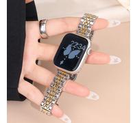 1 pezzo Cinturino per Apple Watch Ultra 3/2/1, Serie SE/S10/S9/S8/S7/S5/S4/S3 38/40/41/44/45/46/49mm, design elegante e alla moda, in metallo color argento e oro, removibile con 7 maglie, adatto per u
