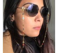 1 Pezzo Cinturino per mascherina e catena per occhiali con decorazioni in acrilico e strass, anti-smarrimento e anti-scivolo, accessorio multifunzione per occhiali da donna Blocchi di coloreLega di zi