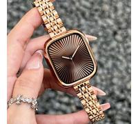 1 pezzo Cinturino per orologio in acciaio inossidabile color oro rosa, compatibile con Apple Watch Serie 11/10/9/8/7/6/5/4/3/2/1, misure 38mm/40mm/41mm/42mm/44mm/45mm/46mm/49mm, adatto per Ultra 1/2/3