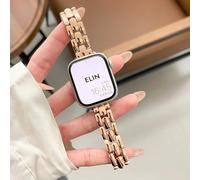 1 pezzo Cinturino per orologio in acciaio inossidabile ultra sottile color oro rosa, compatibile con Apple Watch 45mm, 46mm, 41mm, 40mm, 44mm, 42mm, 38mm, 49mm, bracciale di lusso alla moda in metallo