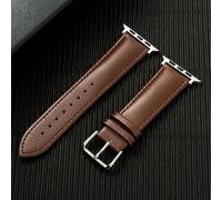 1 pezzo Cinturino per orologio in pelle marrone genuina minimalista unisex compatibile con Apple Watch Series 11 10 9 SE 8 7 6 5 4 3 2 1, adatto per 41mm 45mm 46mm Ultra 49mm 44mm 42mm 38mm 40mm, acce