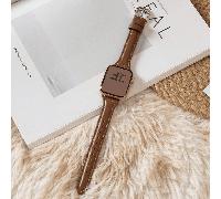 1 pezzo Cinturino per orologio in pelle PU marrone classico e sottile, alla moda per uomini e donne, compatibile con Apple Watch S8/S9/S10/S11 (45mm/44mm/38mm/40mm/41mm/42mm/49mm/46mm), cinturino per