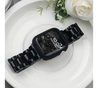 1 pezzo Cinturino per orologio in resina nera, compatibile con Apple Watch Bands da 40mm, 44mm, 45mm, 41mm, 42mm, 38mm, stile cinturino da polso, compatibile con Ultra, SE, 11, 10, 9, 8, 7, 6, 5, 4, 3
