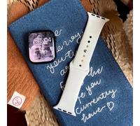 1 pezzo Cinturino per orologio sportivo unisex in silicone morbido beige e bianco, con fibbia, comodo e regolabile, impermeabile, compatibile con Apple Watch 38/40/41/42/44/45/46/49mm, per Apple Watch