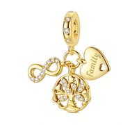 1 pezzo Ciondolo Albero della Vita con Simbolo dell'Infinito Dorato, Adatto per Bracciali, Collane, Perline, Può Essere Utilizzato per la Realizzazione di Gioielli Fai-da-Te Tagli UnicaRame