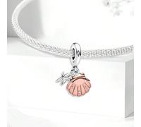 1 pezzo Ciondolo con perla "Sussurro dell'Oceano" natalizio, Charm portafortuna con zirconia, adatto per bracciali, collane, creazione di gioielli fai-da-te, regalo per amici Tagli UnicaRame