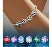 1 pezzo Ciondolo con perline in argento sterling 925 di moda, pietra natalizia di dicembre, adatto per bracciali, bangle, creazione di gioielli fai-da-te, regalo per anniversario, gioiello elegante da