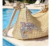 1 pezzo ciondolo fatto a mano con perline stile oceanico, elementi da vacanza con tartaruga marina, corallo, zampa di leone, conchiglia e medusa, charm bohémien per borsa ABS