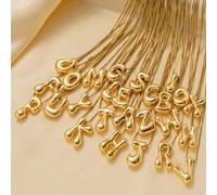 1 pezzo Ciondolo personalizzato lettera 3D in grassetto con catena a serpente in acciaio inossidabile, collana asimmetrica con lettera di per donna L,M,S,H,A,T,O,X,B,C,D,E,F,G,I,J,K,N,P,Q,R,U,V,W,Y,ZA