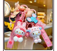 1 pezzo Ciondolo portachiavi in peluche a figura Culomi di Sanrio, decorazione pendente per zaino, portachiavi accessorio per anime Cane dalle grandi orecchie ad anello d'oro,Golden Circle Pudding Dog