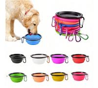 1 pezzo Ciotola per cani pieghevole in silicone, ciotola per cani, forniture per cani, regalo per cani, contenitore portatile per cibo per cuccioli, ciotola per l'alimentazione, bottiglia d'acqua, ada